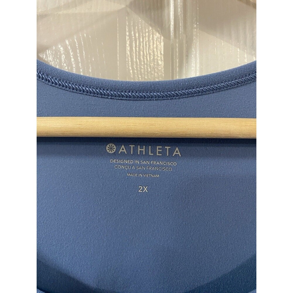 Athleta Shanti Asana Blue Criss Cross Tank Top WMNS 2X Athletic Activewear Gym - Picture 3 of 5